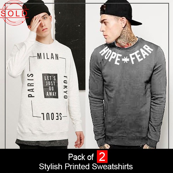 Pack of 2 Stylish Printed Sweatshirts